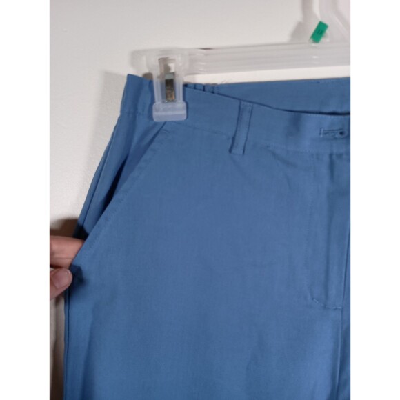 NWT Susan Graver Style Blue Flat Front Wide Leg Loose Pockets Pants Size Medium - Picture 3 of 6